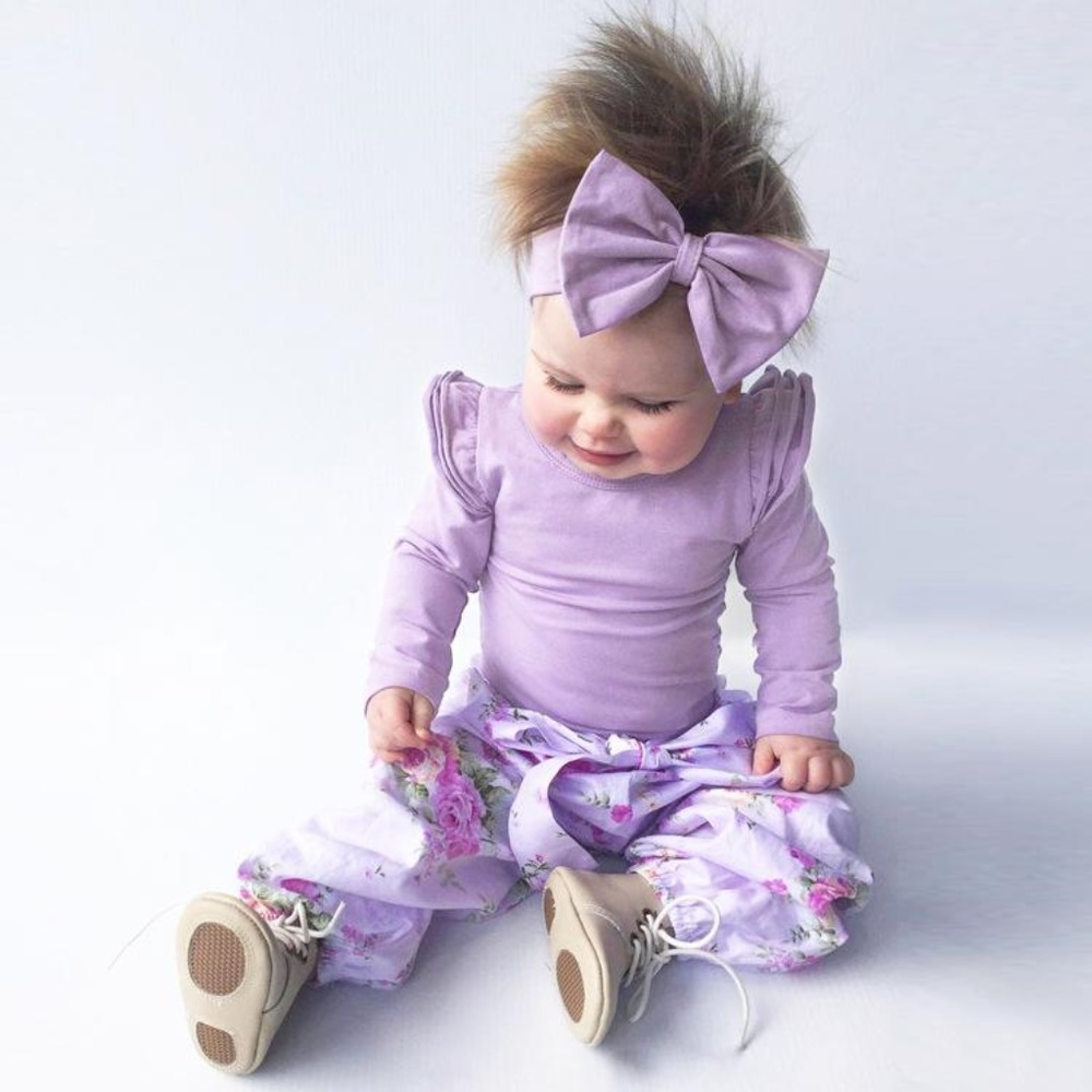 Boutique Baby Toddler Girl Bodysuit Ruffle Sleeve
